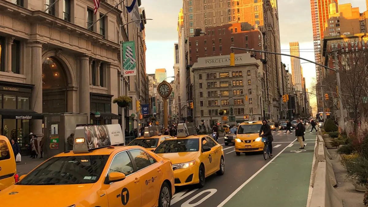 Things to do in Flatiron NYC. Walking around looking at yellow cabs.