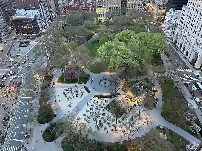 Taking a picture of Madison Square Park from higher up.