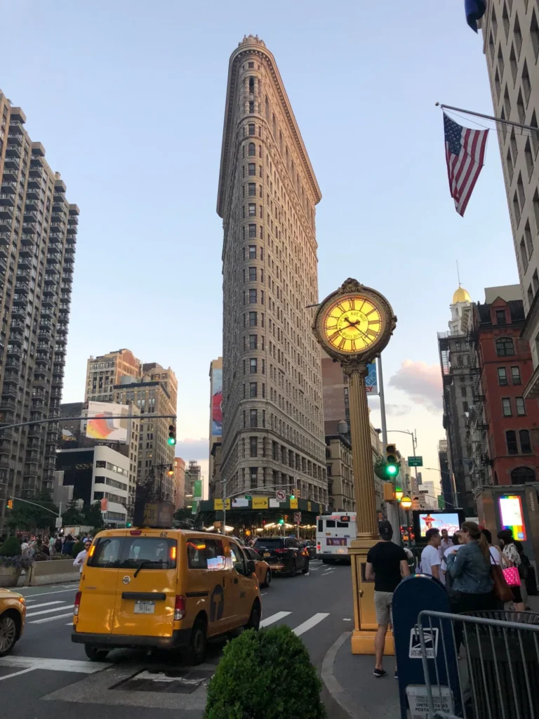 Taking a photo of the Flatiron Building where we live.