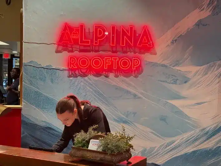 Indoor Rooftop Restaurants NYC Alpina Rooftop in Flatiron District