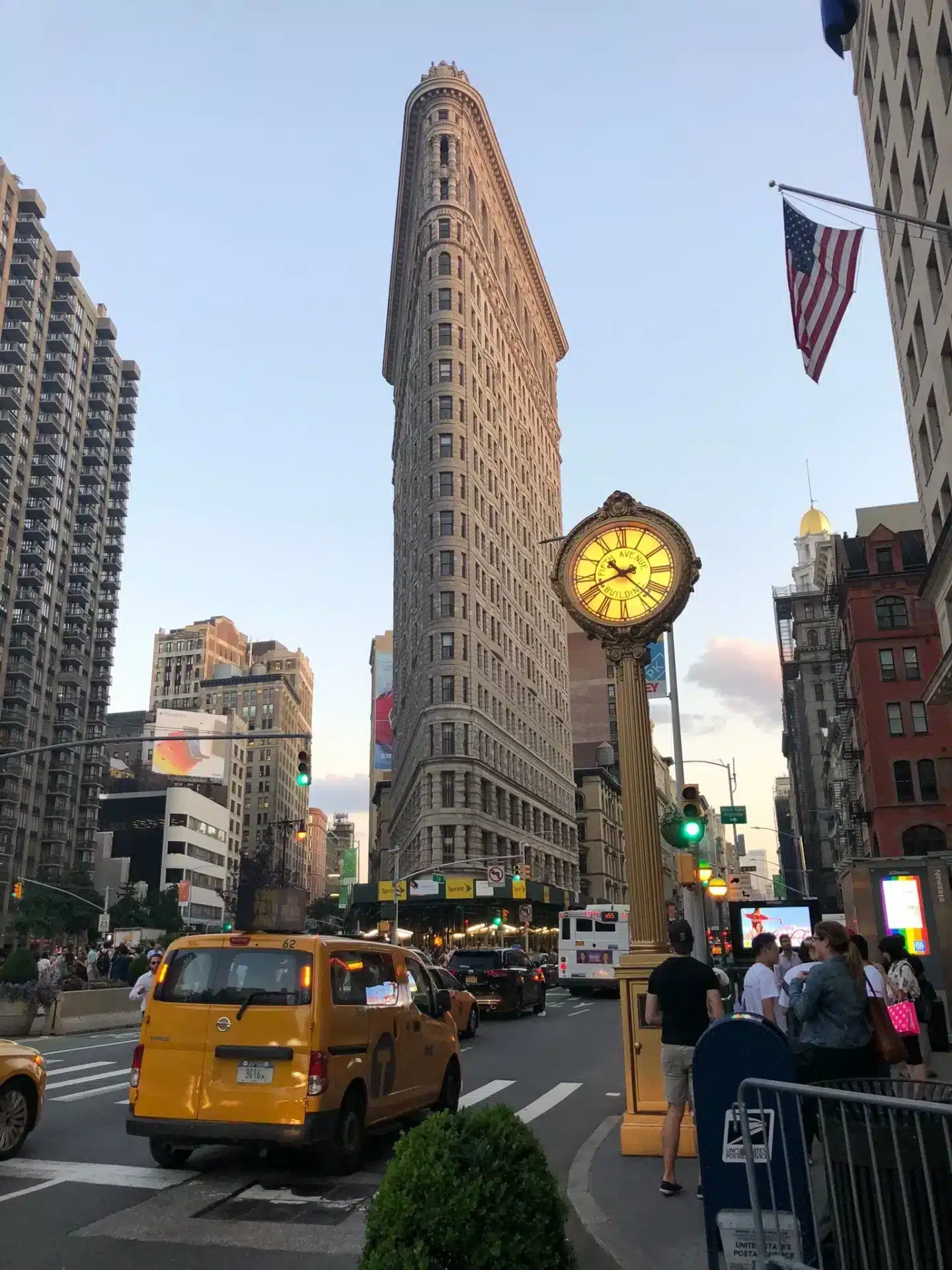 Taking a photo of the Flatiron Building where we live.