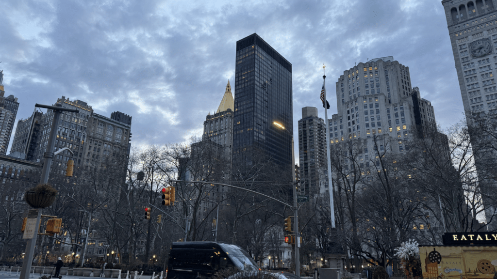 View of the Flatiron District taken near Eataly and close to a great building to live at the Madison Square Park Tower Condominium