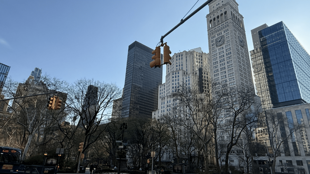 View of the famous clock tower where the Armorie Condominiums live.