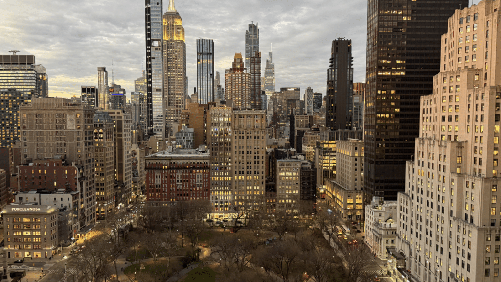The Hoffman House is located near where this photo is taken which is overlooking Madison Square Park.