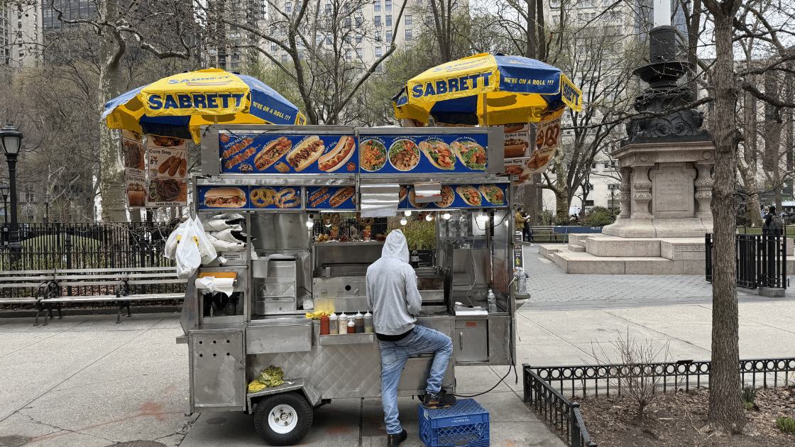 Food truck near Madison Square Park where the once famous Grover Cleveland walked about.